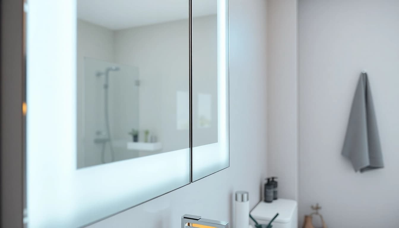 Gestalte deinen Raum mit dem sonni Spiegelschrank, modernem Badezimmermöbel mit LED-Beleuchtung.