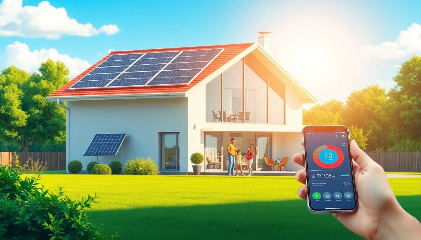 A 10kw hybrid solar system enhances a modern home’s energy efficiency and sustainability, showcasing solar panels and energy management.