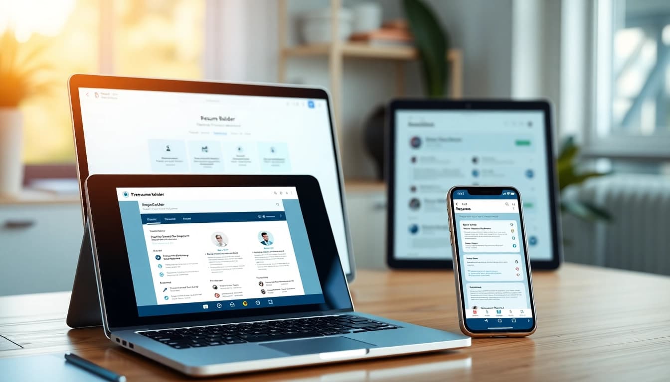 Create an impressive Resume Builder using our professional templates on multiple devices.