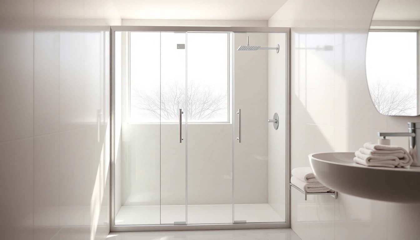 Funktionale sonni Duschkabine in elegantem Badezimmer mit modernen Akzenten.