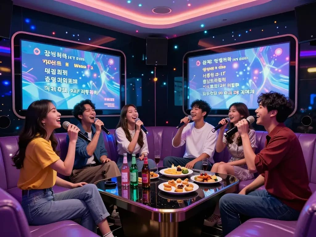 친구들과 함께 활기찬 분위기에서 강남퍼펙트 노래방에서 스릴 넘치는 밤을 즐기세요.