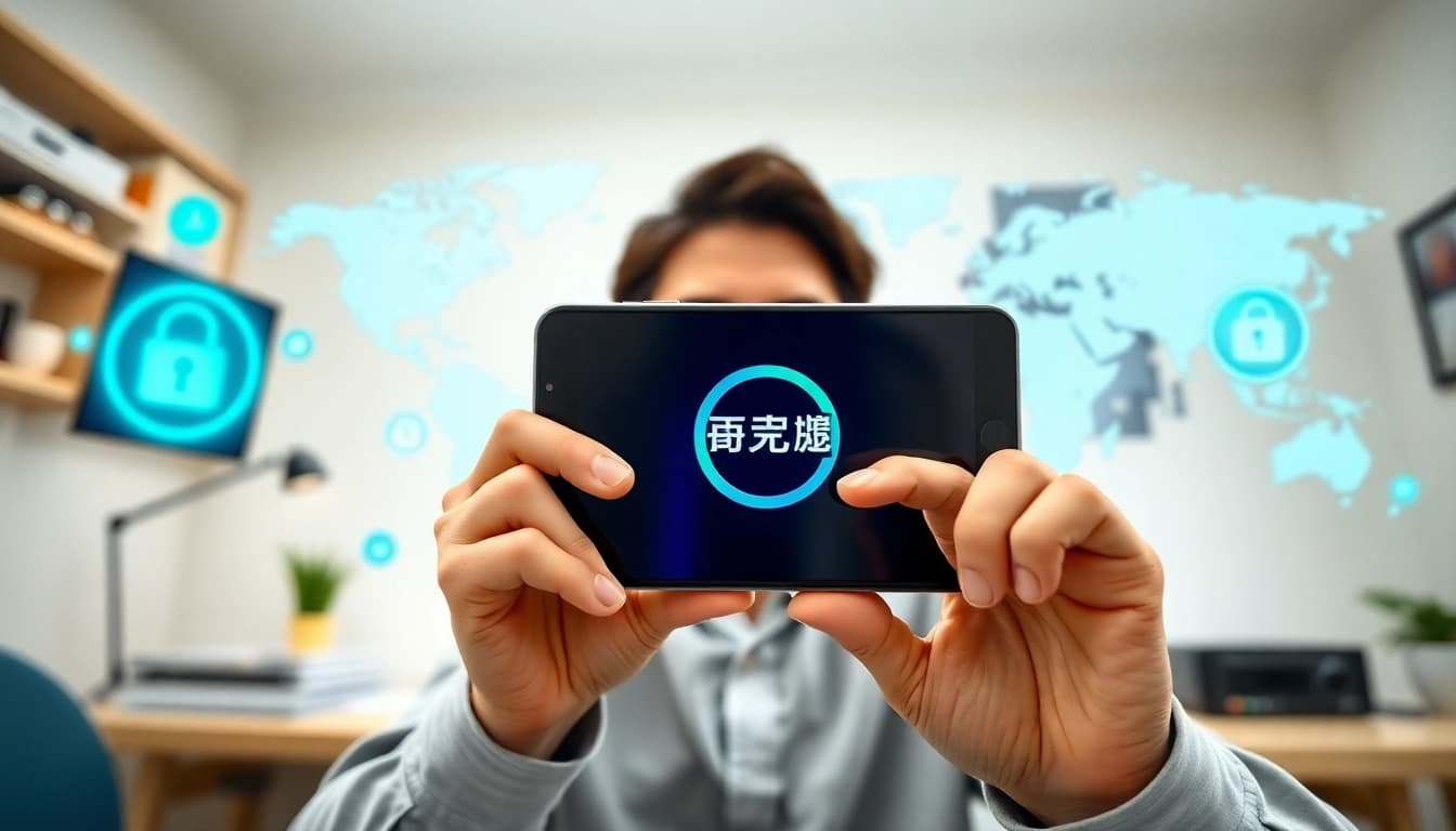 Android 设备上的 快连下载，展示快速连接与安全设置。