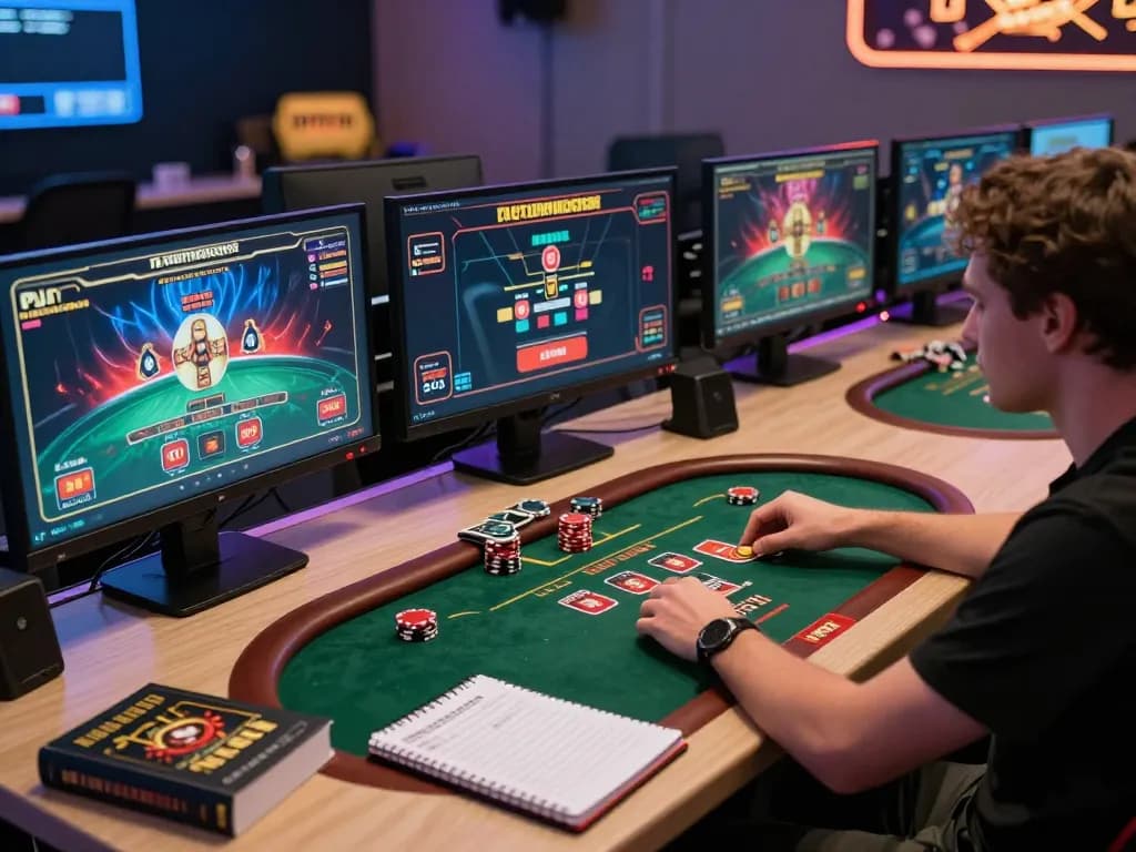 Engaged player analyzing strategies on TG88 casino platform during online gaming session.