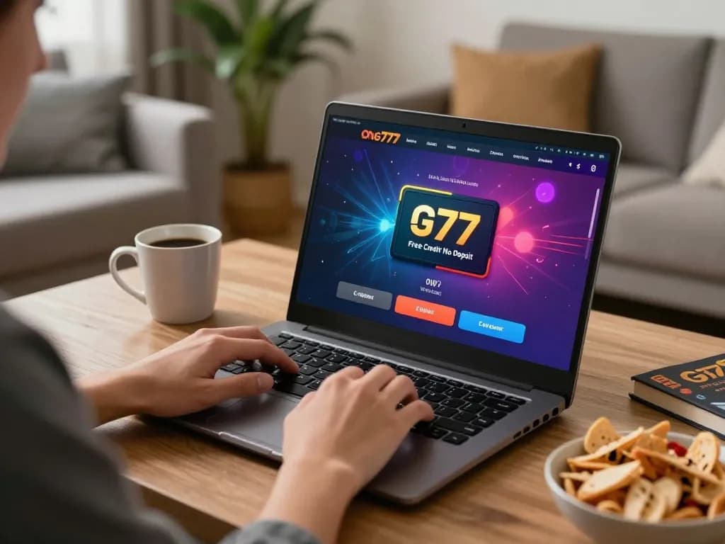 Engaging with the ong777 Free Credit No Deposit e-wallet for strategic online gaming at home.