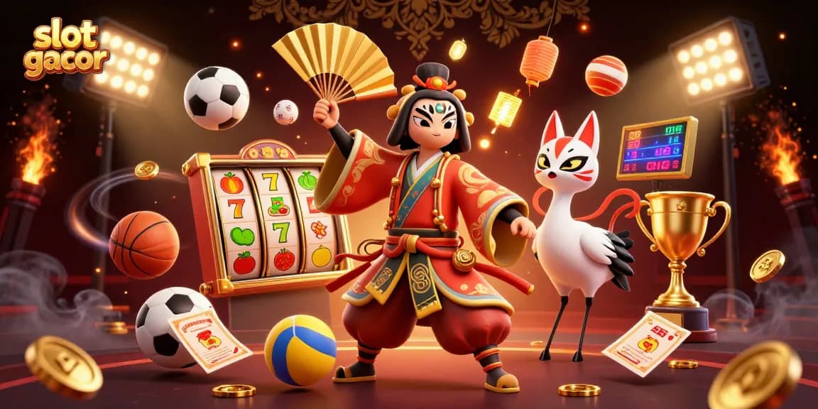 Engage with slot gacor in this dynamic 3D illustration featuring vibrant casino elements.