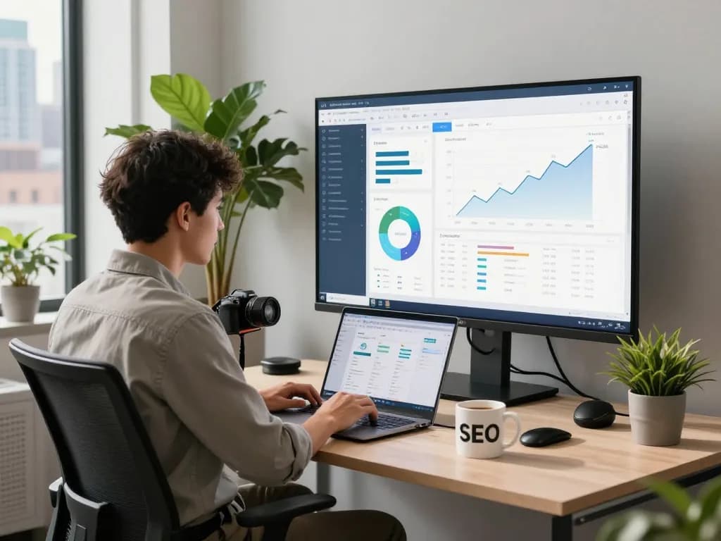 SEO expert analyzing data to enhance New York SEO Services.