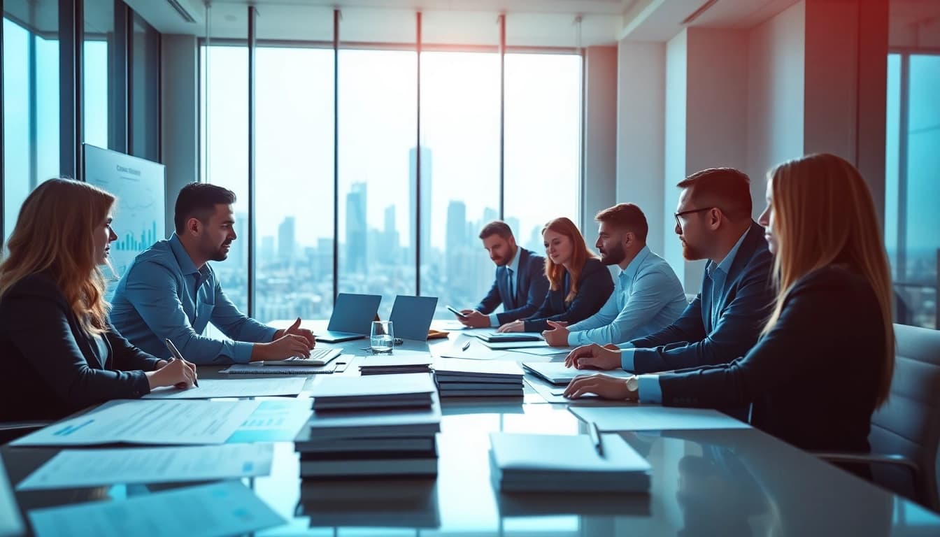Enhancing Contract Management through collaboration in a modern office environment.