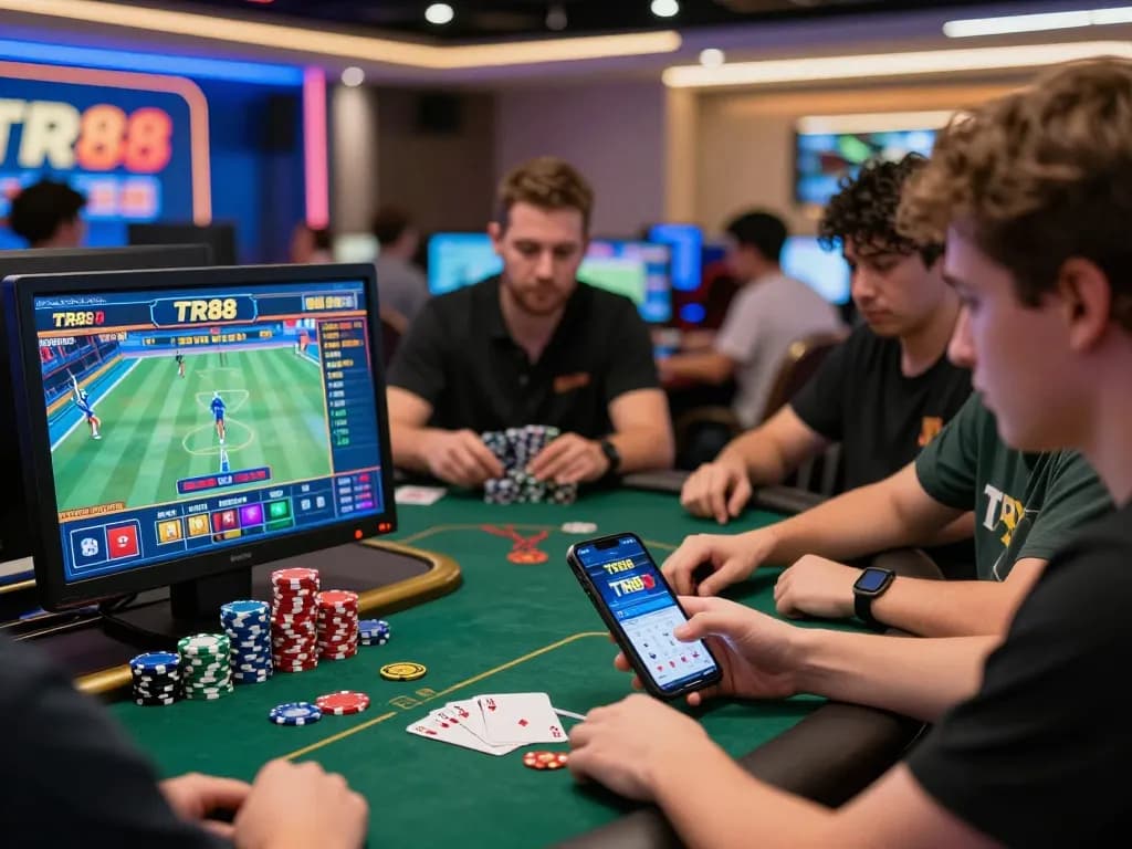 Players enjoying diverse games on TR88 platform in an engaging online gambling atmosphere.