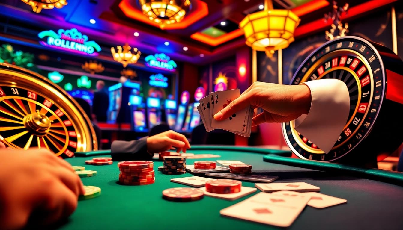 Experience thrilling poker action at https://gk88.in.net/ with vibrant poker chips and casino tables.