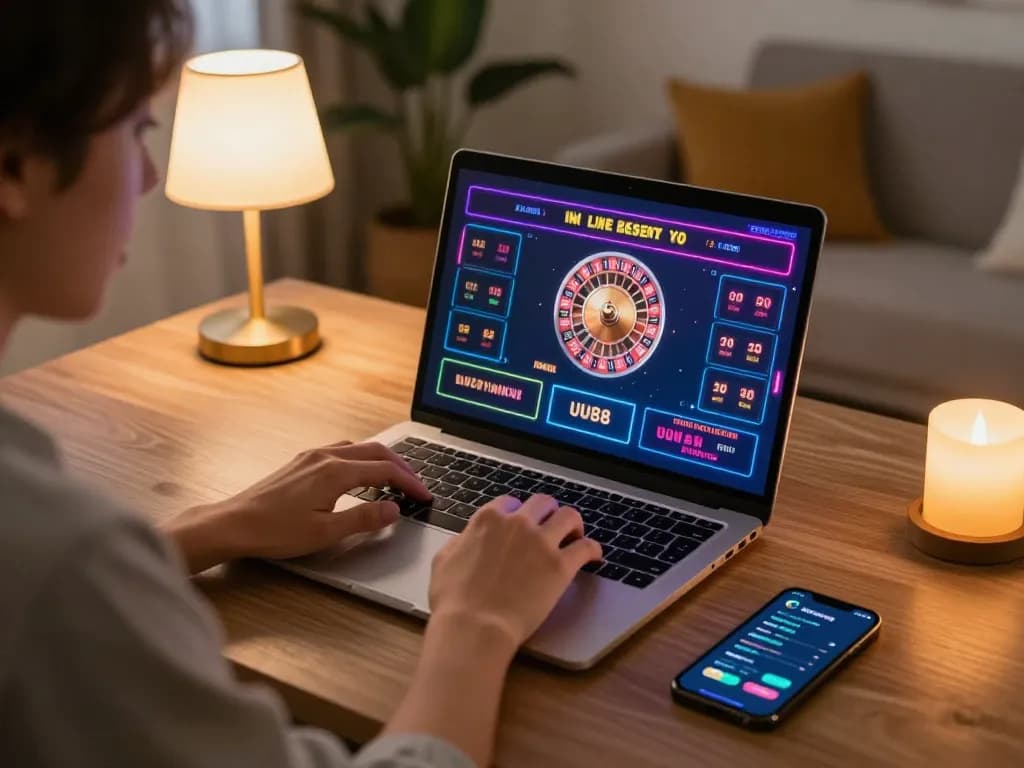 Experience strategic gameplay at UU88 with a person engaging in live dealer roulette online.