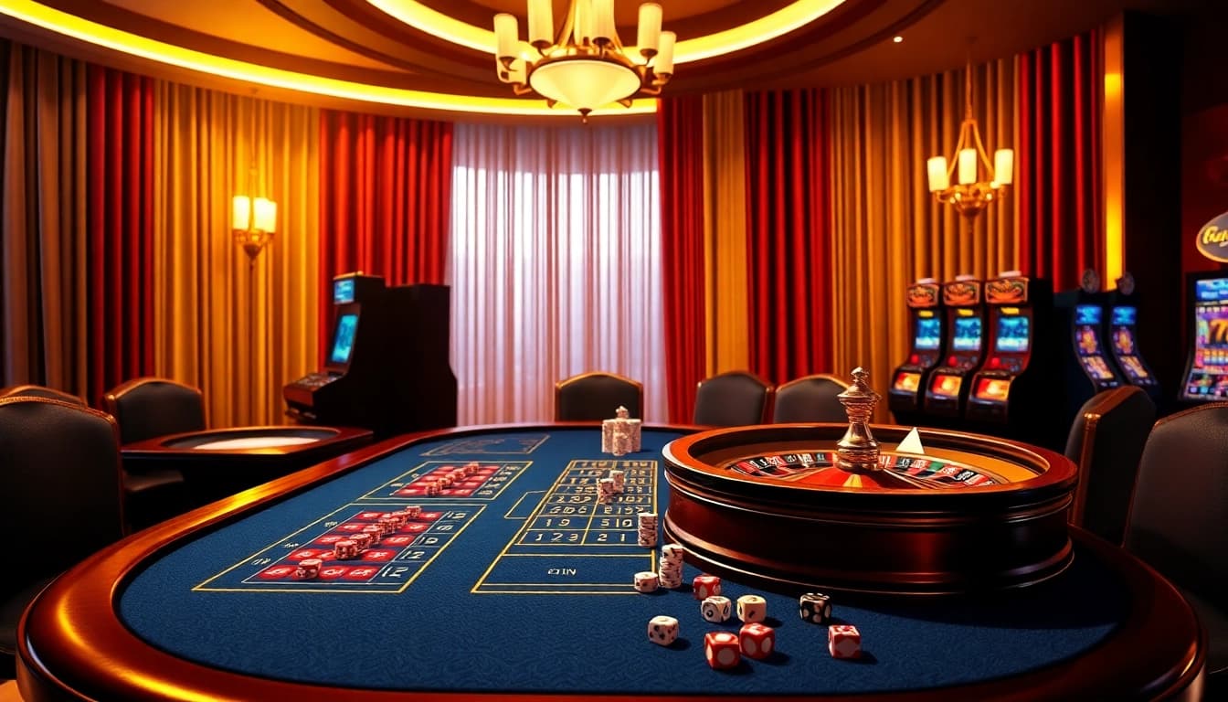 Experience thrilling gameplay and secure betting at https://xx88.center/, featuring exciting casino elements like slot machines and poker chips.
