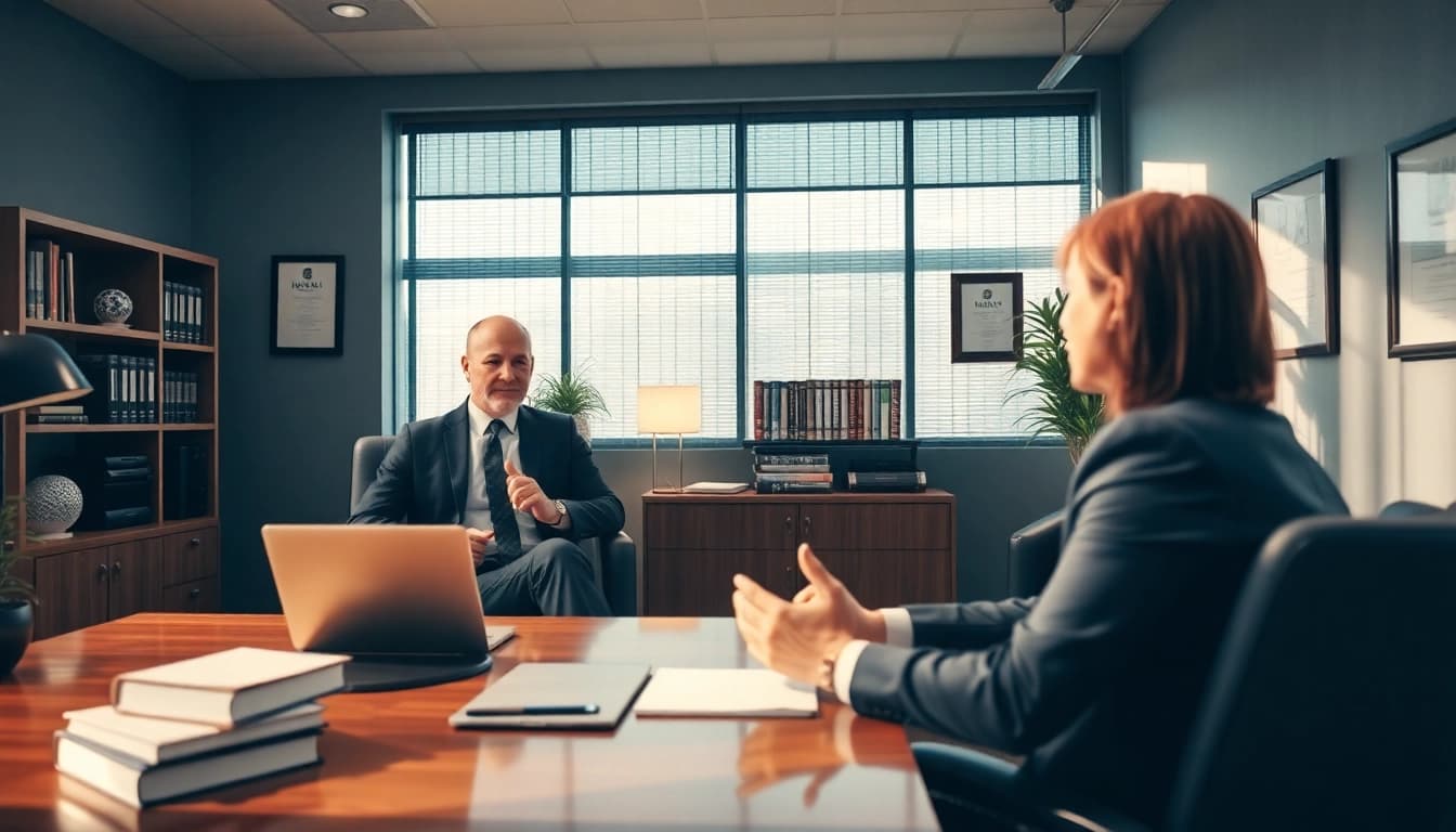 Best Criminal Lawyer near Phoenix, AZ consulting with a client in a professional legal office
