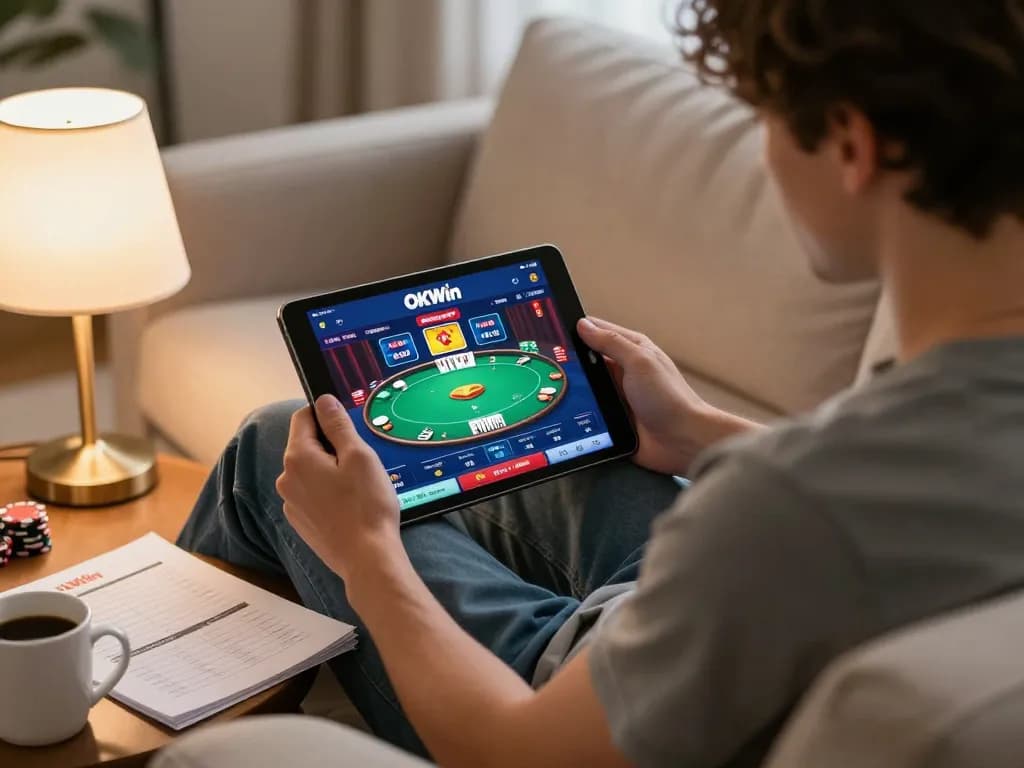 Engaging in the OKWin casino app for an exciting online poker game from home