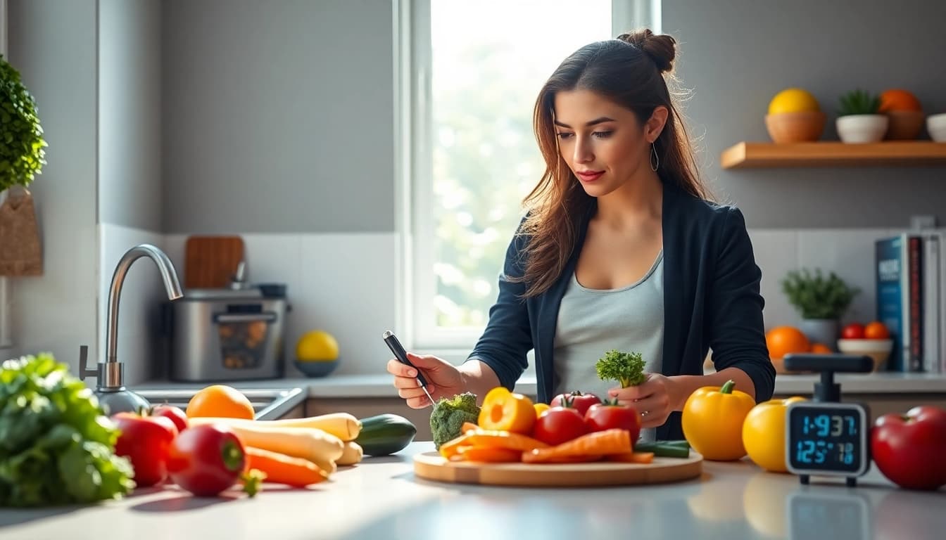 Learn how intermittent fasting can transform your eating habits with expert advice in a vibrant kitchen.
