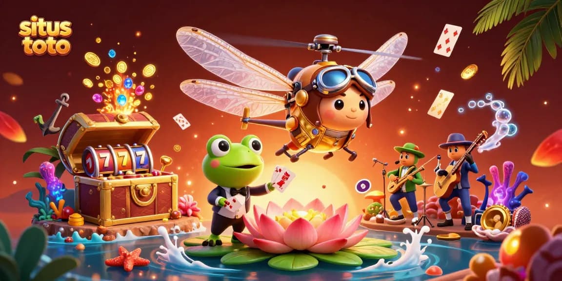 Experience situs toto with vibrant 3D casino characters dealing cards and exploring dynamic gaming elements.
