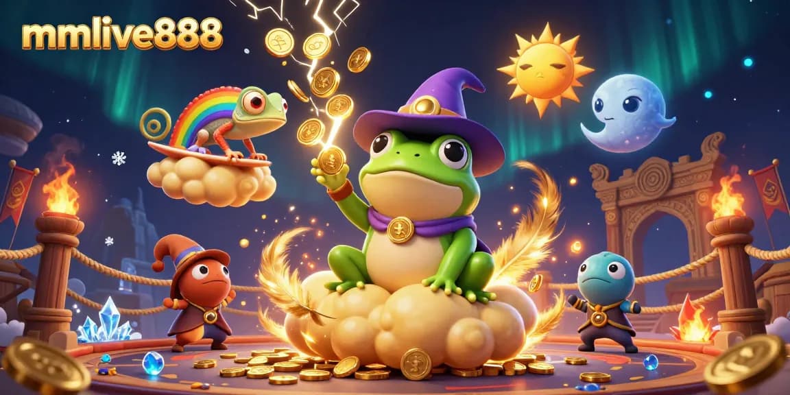 Experience the excitement of mmlive888 live gaming with vibrant characters in a whirlwind of coins.