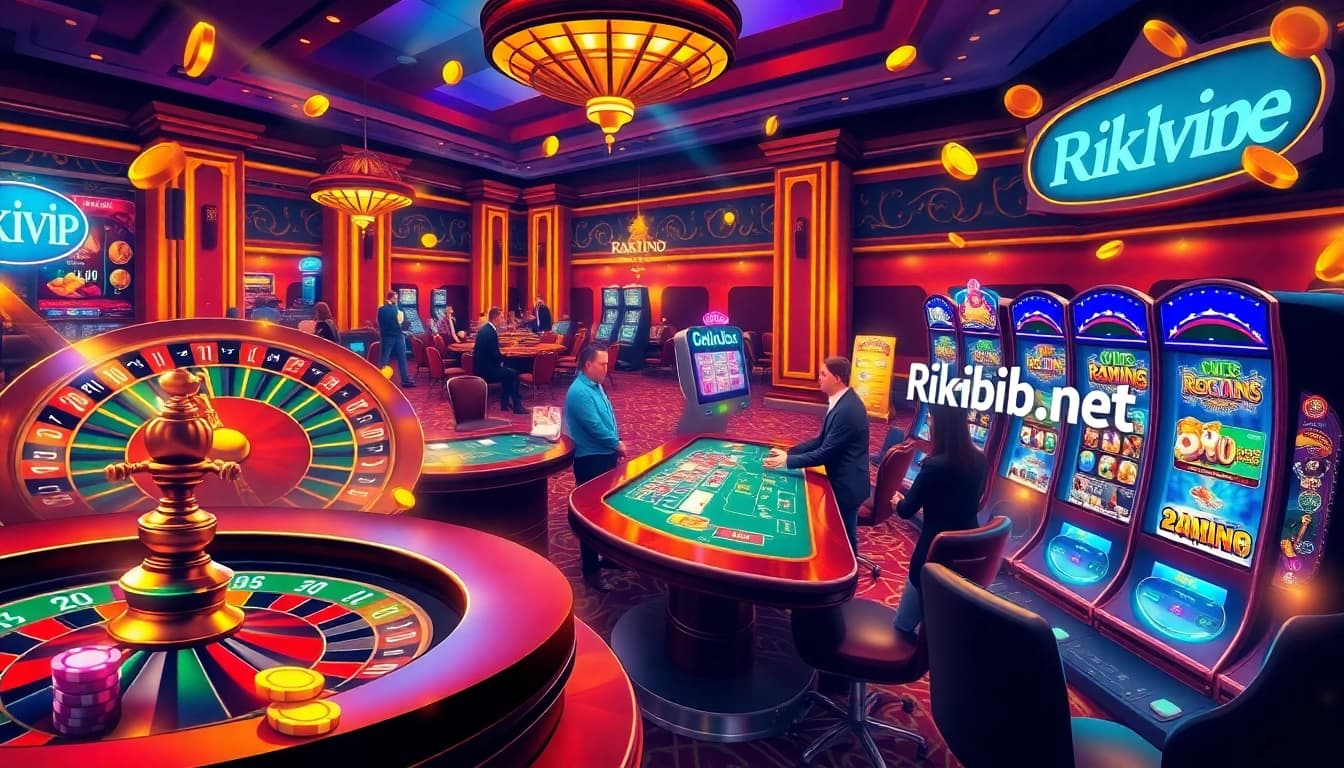 Experience the excitement of online gambling on rikvip.gb.net with vibrant casino visuals.