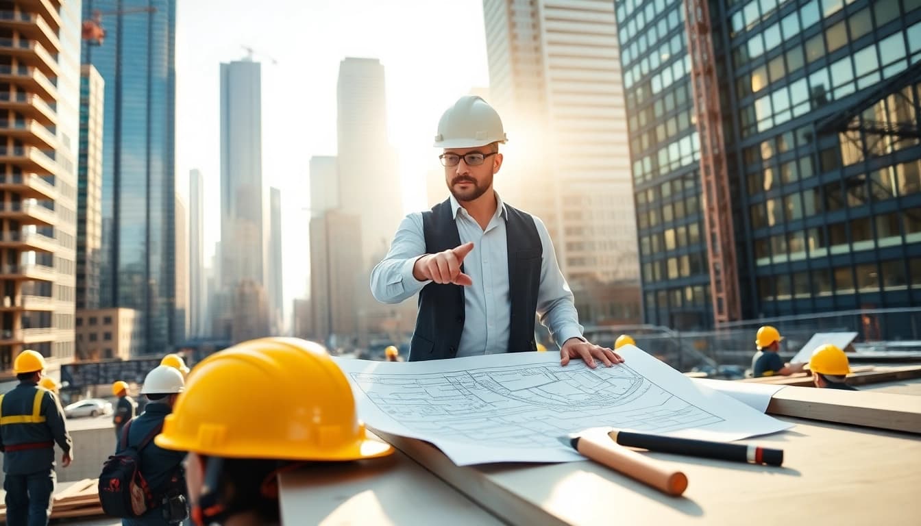Contractor managing a construction site as a New York City General Contractor showcases expertise in urban projects.