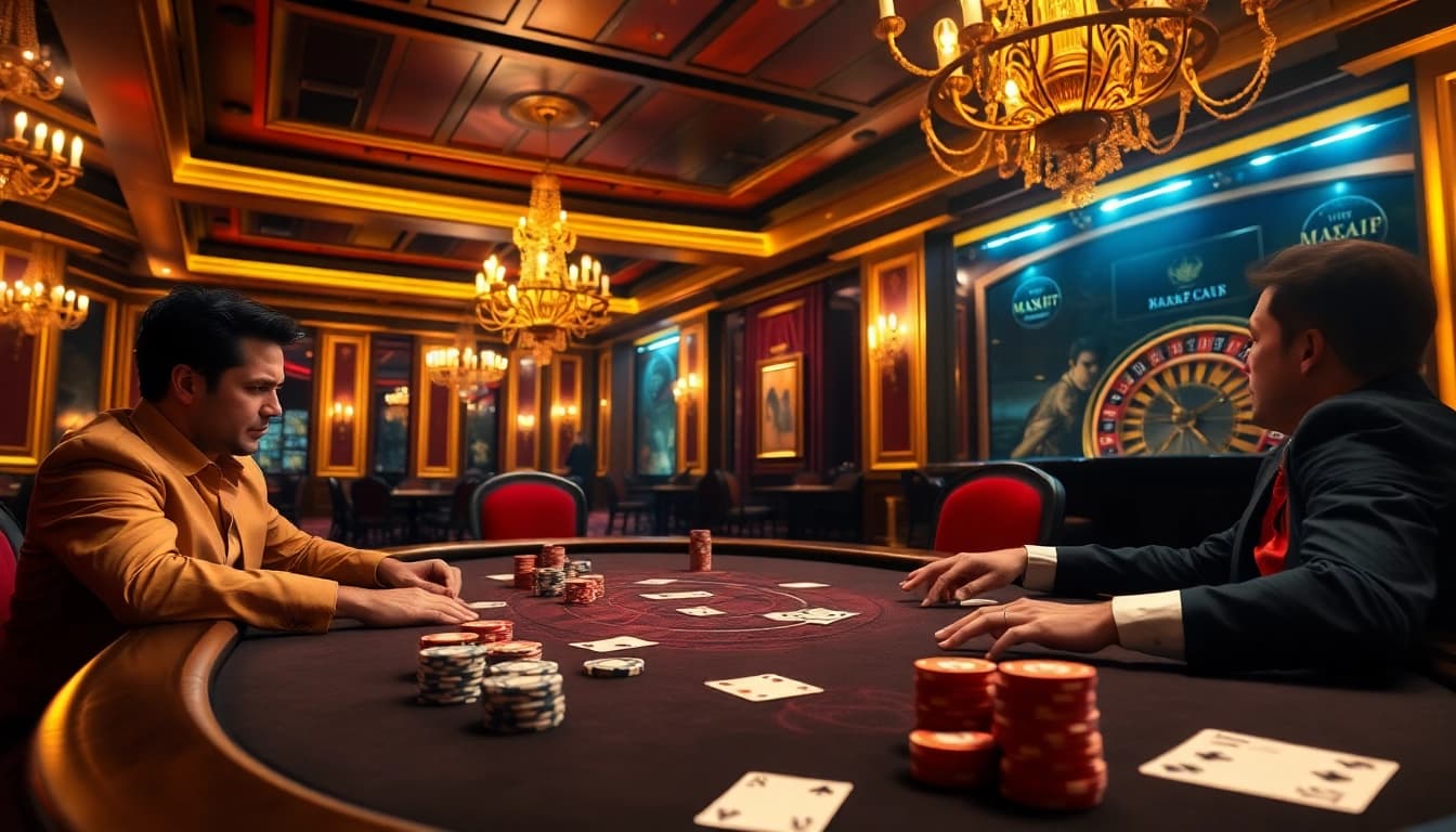 The hidden wiki in a luxury casino scene showcasing poker excitement with intense gameplay and vibrant chips.