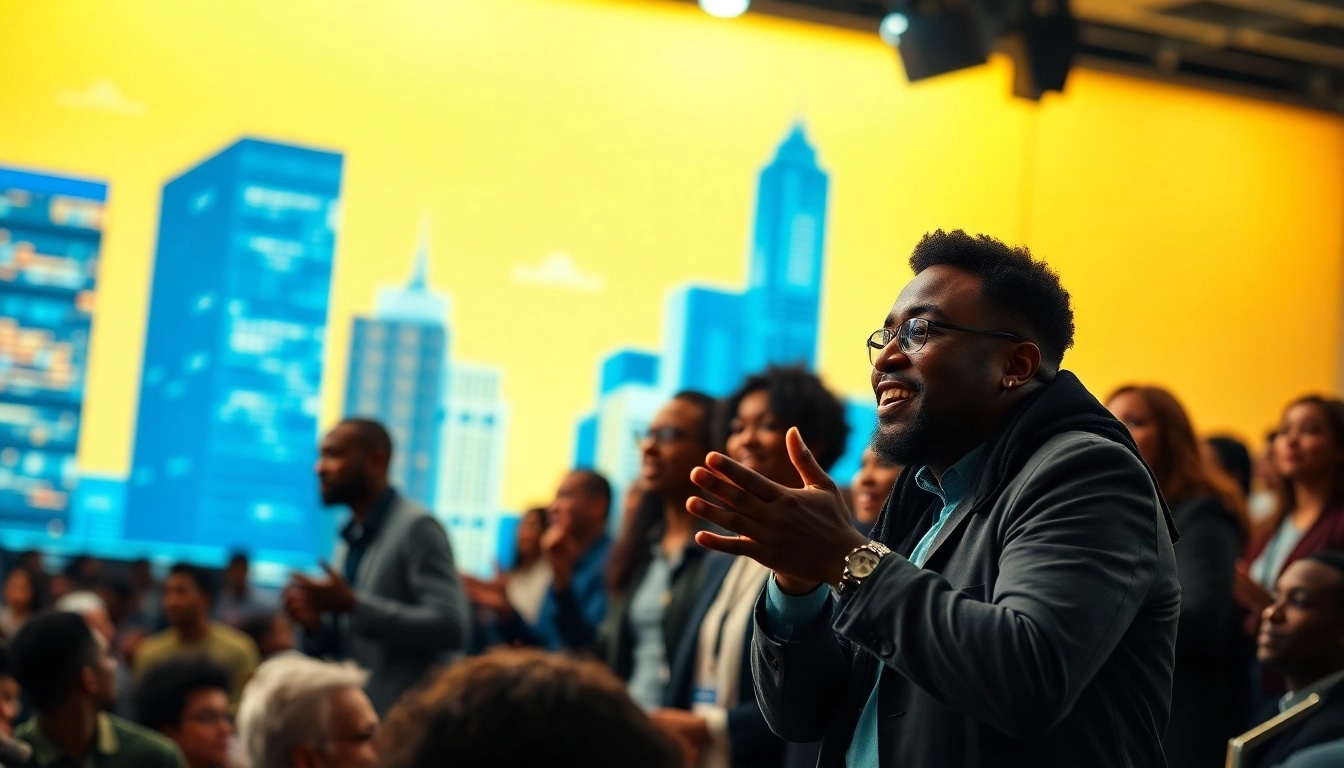Entrepreneurs pitch business ideas in a vibrant setting during Bet on Black event