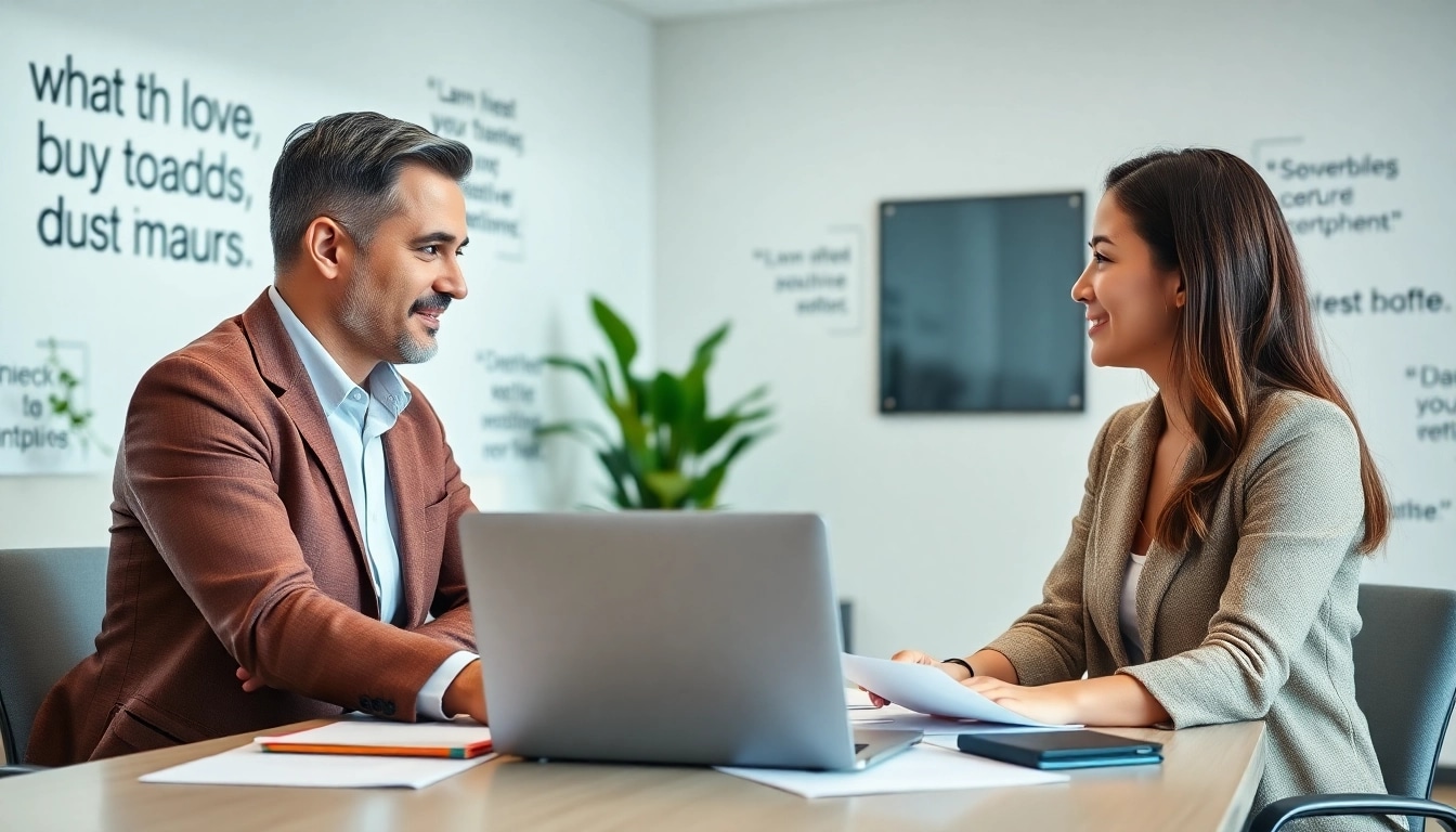 Engaged discussion during a business coaching service session, highlighting mentorship and collaboration.