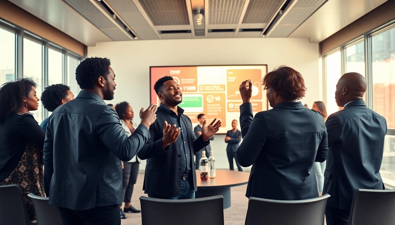 Engaged entrepreneurs earnestly pitching their business ideas during Bet on Black event.