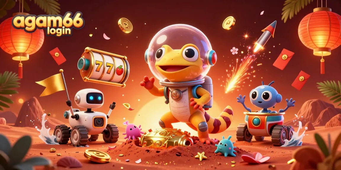 Engage with the thrilling casino experience featuring agam66 login, Martian characters, and dynamic gaming elements.