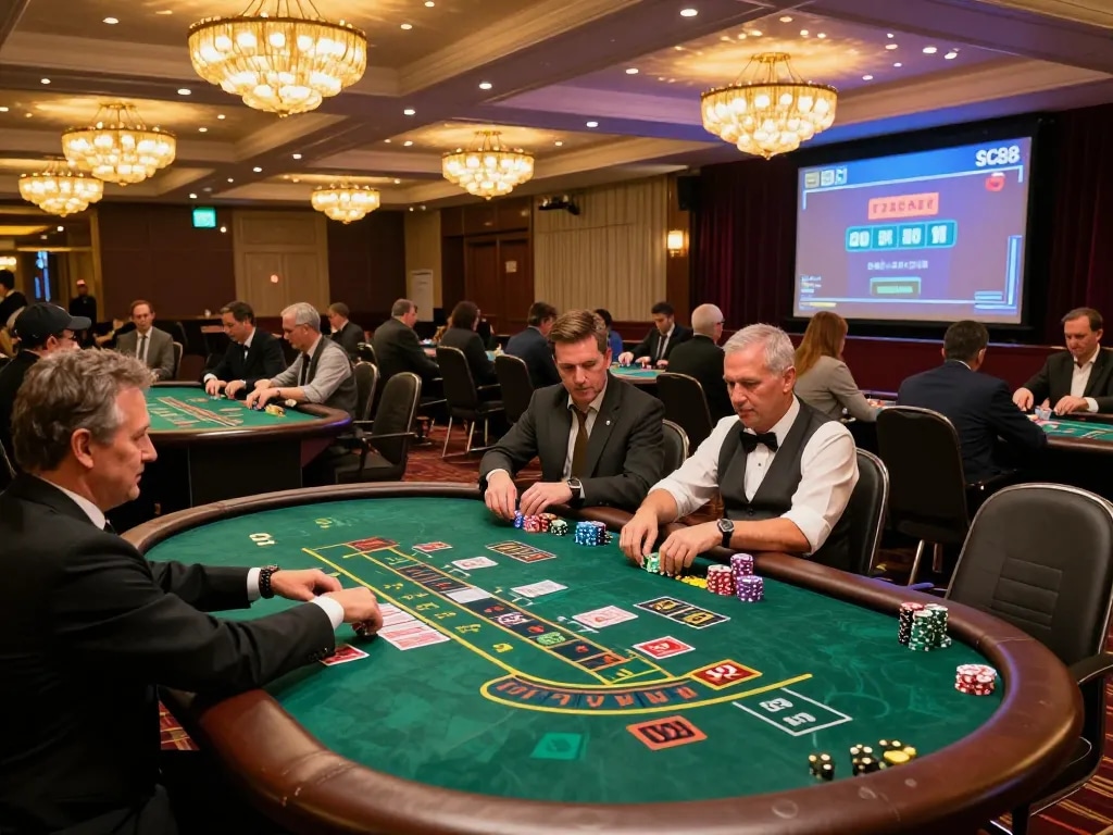 Players enjoying live games at SC88 casino with vibrant atmosphere and engaging interactions