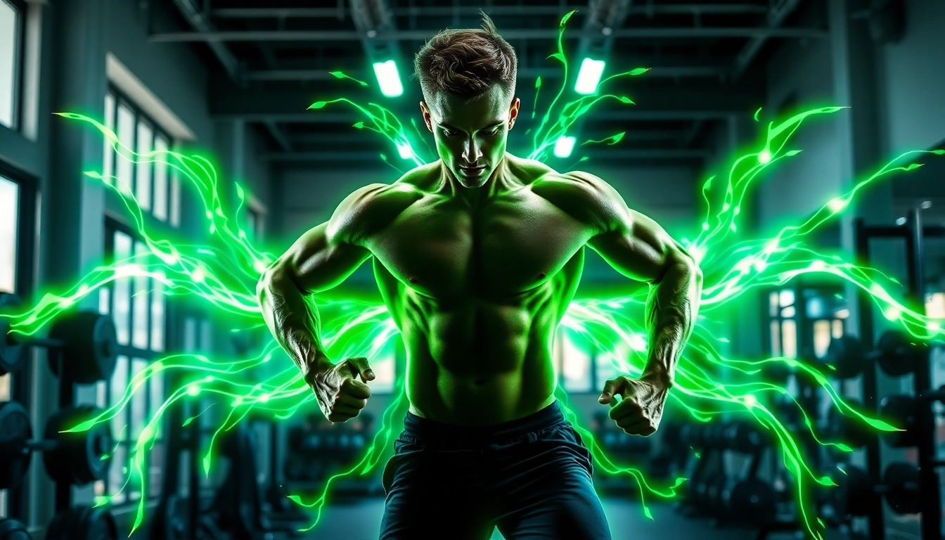 Engaging athlete demonstrates impact of 888 new supplements in an energetic gym setting.