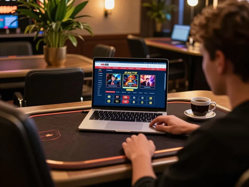 Experience thrilling online casino gameplay with Nk88 using a stylish modern setup.