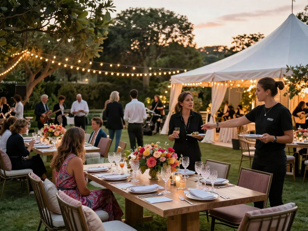 Event rental ksa setup featuring elegant outdoor tables, vibrant florals, and festive ambiance for luxury gatherings.