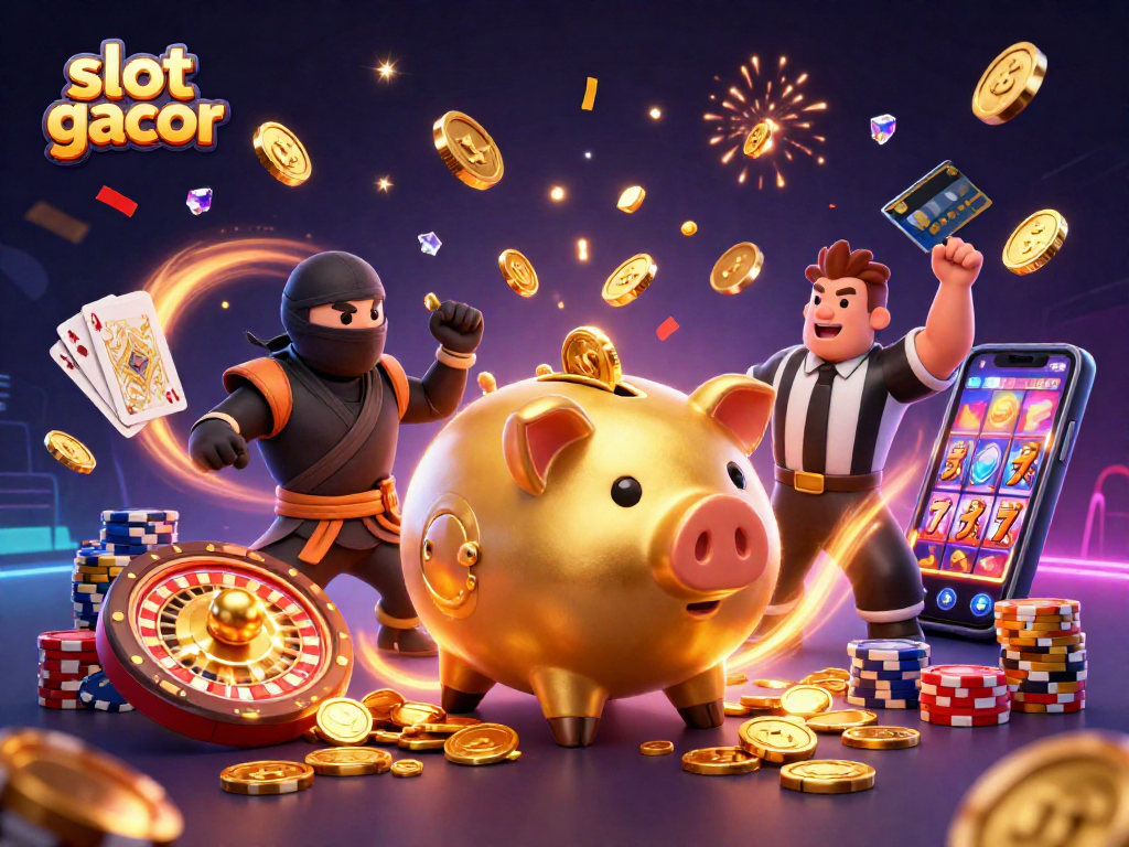Permainan slot gacor seru dengan kejuaraan piggy bank, ninja, dan samurai di kasino virtual.