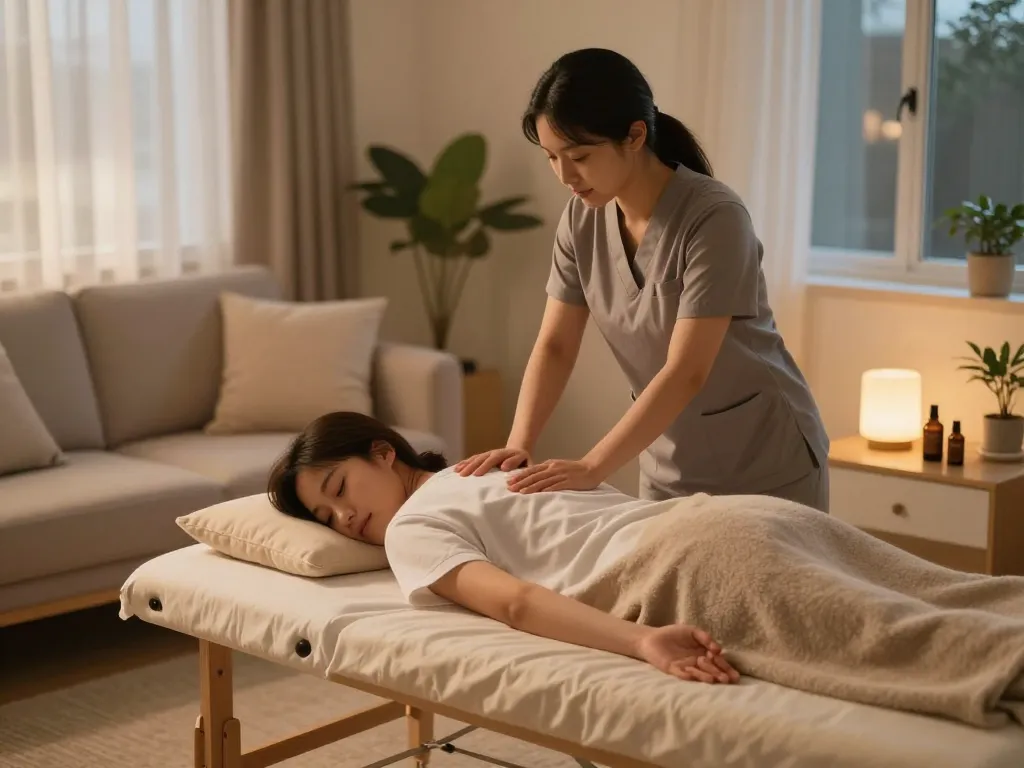 Experience premium 부천 출장마사지 in a tranquil home setting with professional care.