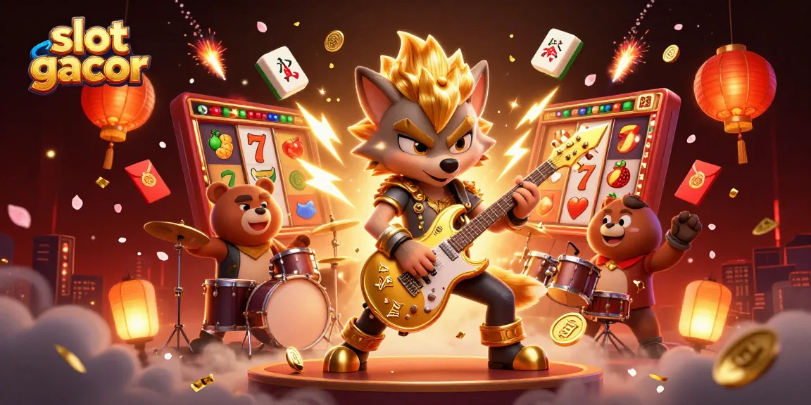 Experience slot gacor excitement with animated characters and vibrant casino elements in a rich 3D illustration.