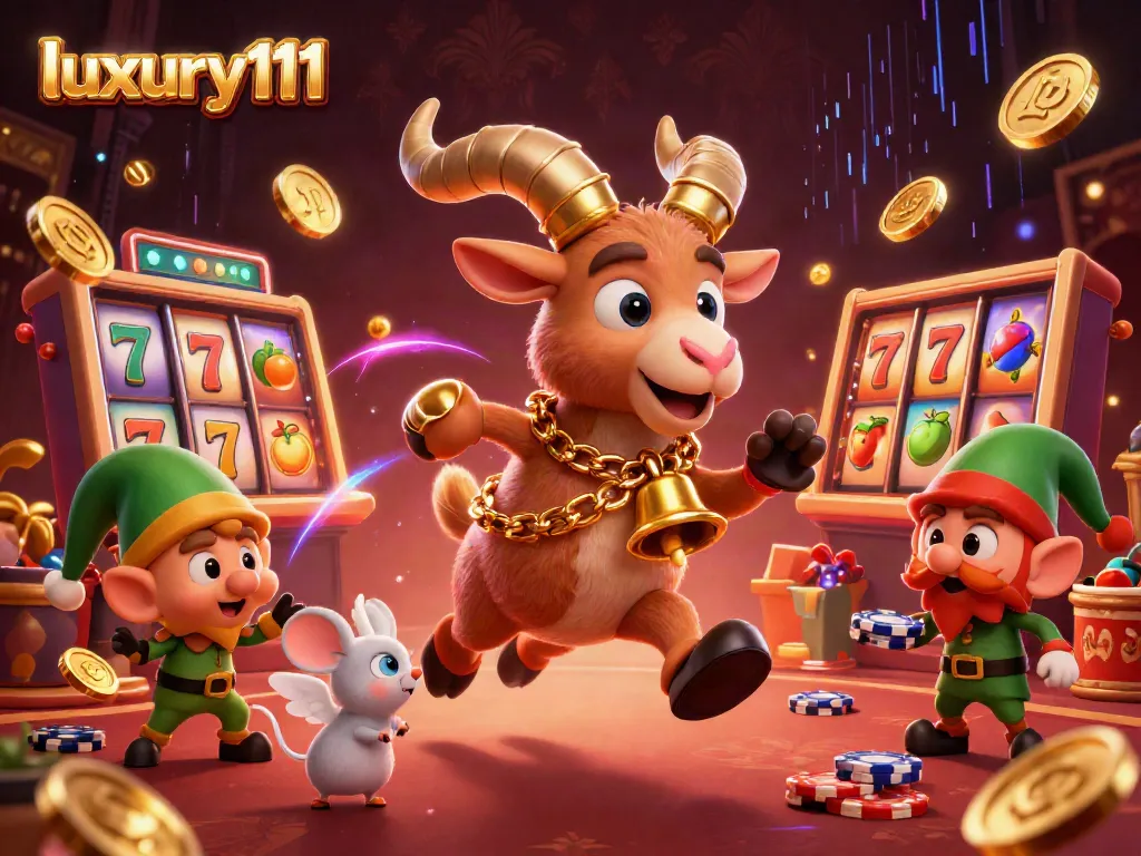 Engage with luxury111's thrilling holiday casino scene featuring Krampus and playful elves.