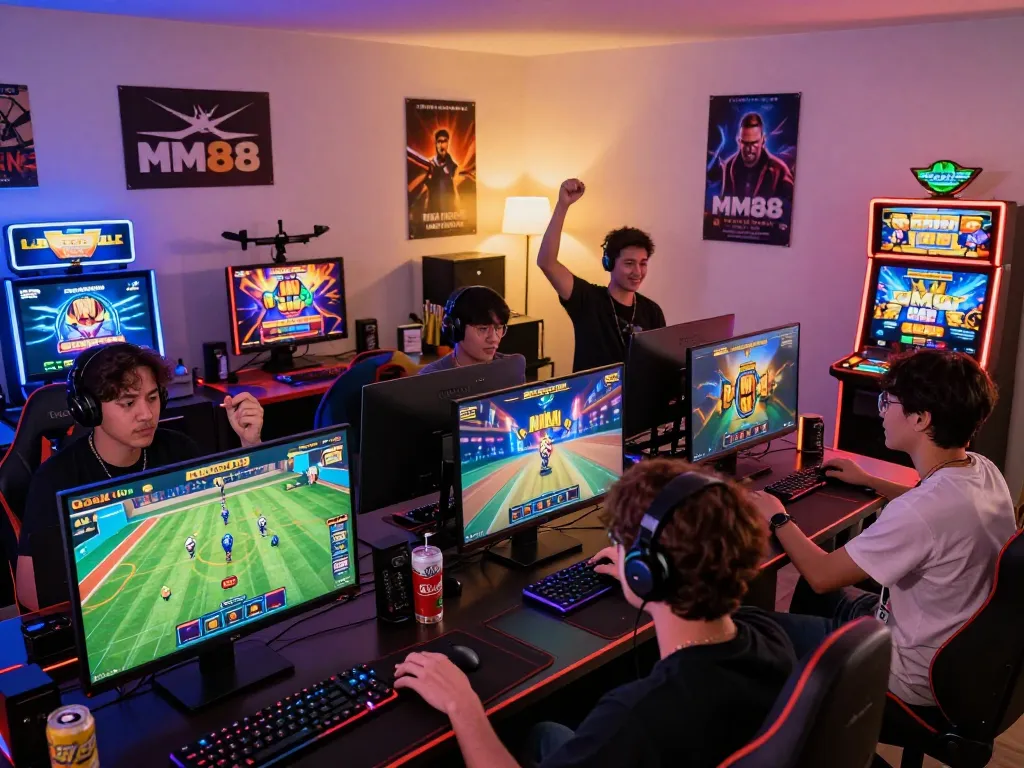 MM88 players engaged in exciting online betting activities in a vibrant gaming environment