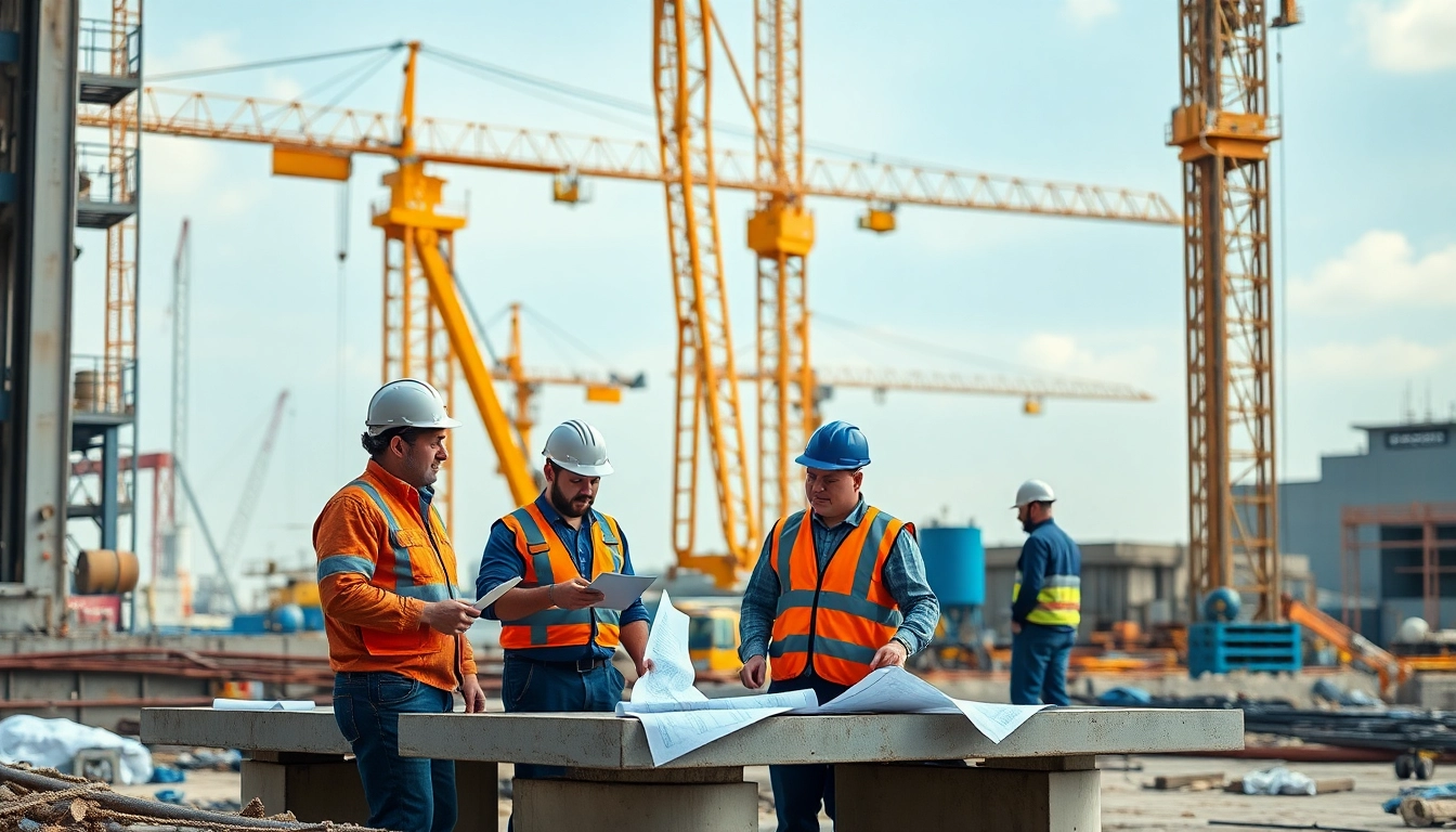 Texas construction news featuring construction workers and machinery on a bustling site.