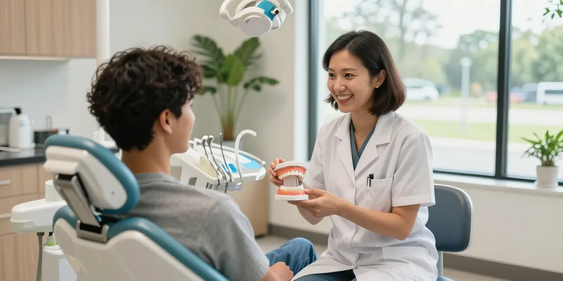 dental implants Mooresville nc consultation in inviting dental office with dentist and patient.