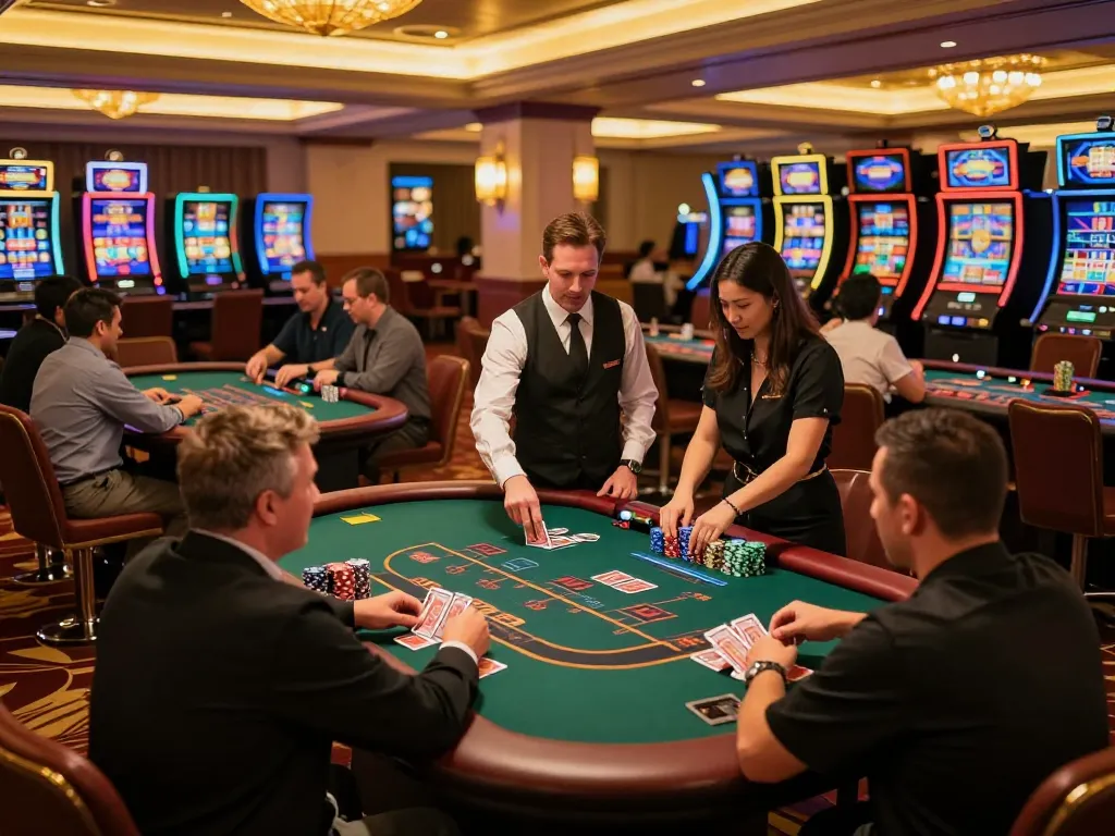 Players engaging in exciting blackjack games at W 88 casino, showcasing the vibrant atmosphere and action.