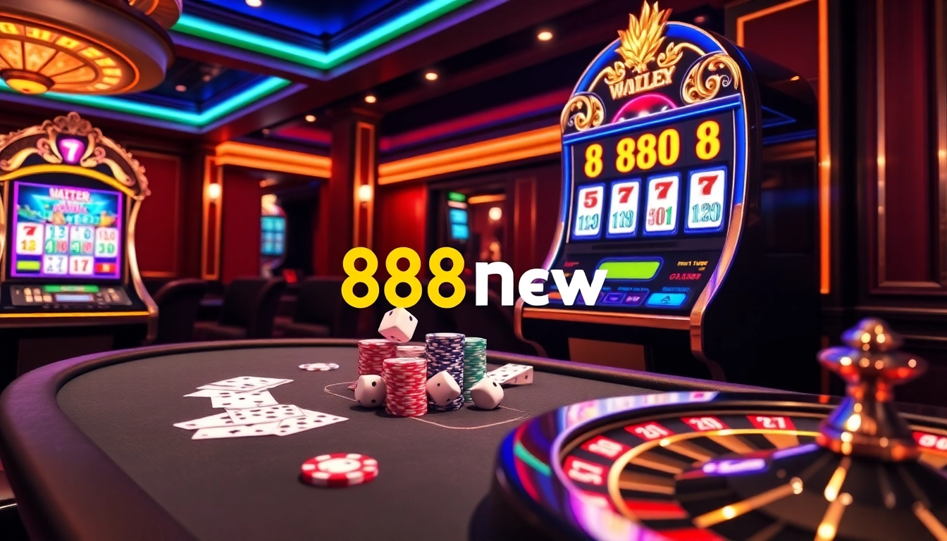 Experience thrilling betting at 888new.com with colorful chips and an elegant poker table.