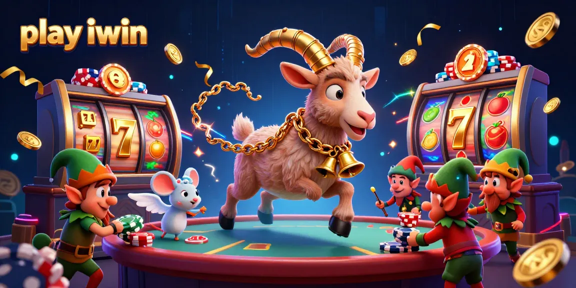 Play iwin with the festive Krampus goat and mischievous elf gremlins in a lively gambling scene.