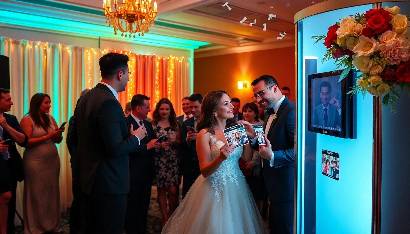 Exciting Las Vegas Photo Booth Rental experience with guests enjoying vibrant props and a customized backdrop.