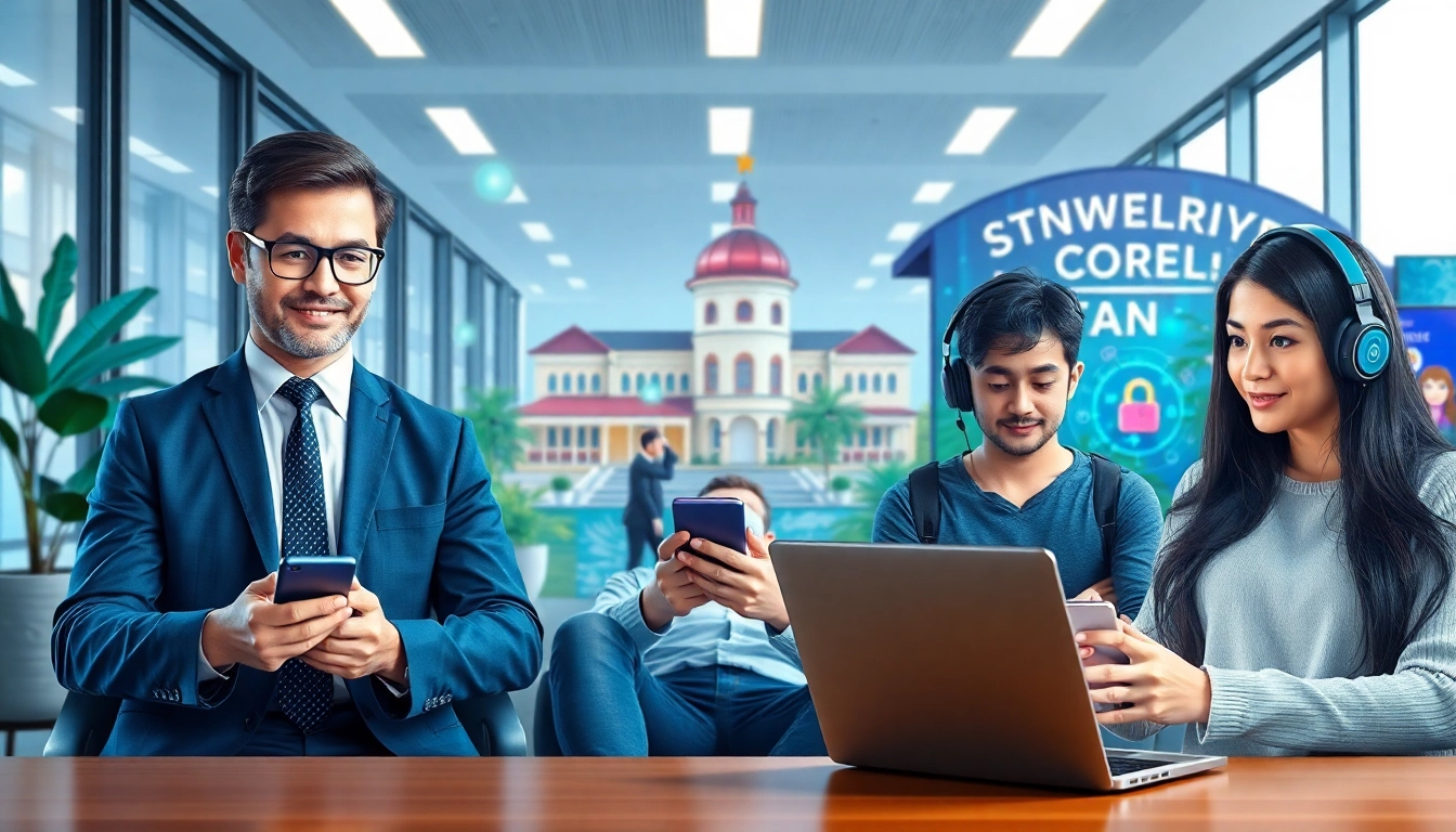 快连官网 users experiencing seamless connectivity on multiple devices in a modern setting.
