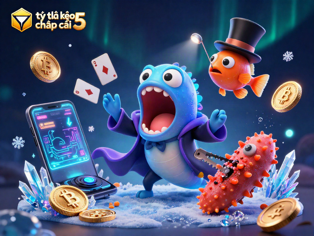 Engage with tỷ lệ kèo nhà cái 5 in an exciting magic-themed casino scene featuring a 3D eel performing tricks.