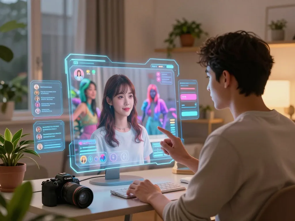 Engaging AI gf interaction in a vibrant virtual dating environment, showcasing customization and connection.