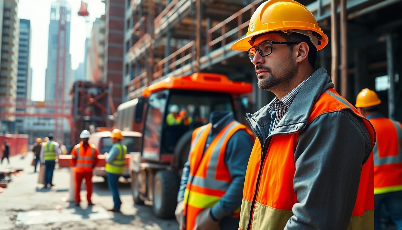 Manhattan Construction Manager overseeing construction activities in a vibrant urban setting.