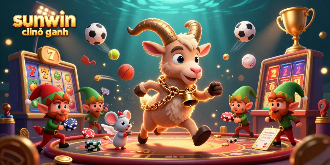 Experience thrilling gaming at sunwin chính hãng with Krampus in a dynamic casino illustration.