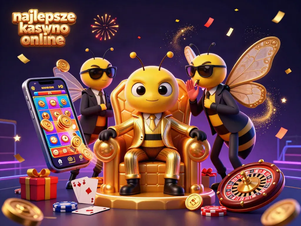 Experience the best online casino with a dynamic scene featuring najlpesze kasyno online elements and characters.