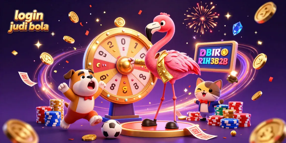Engage with login judi bola and experience dynamic sports betting excitement in a colorful 3D scene.