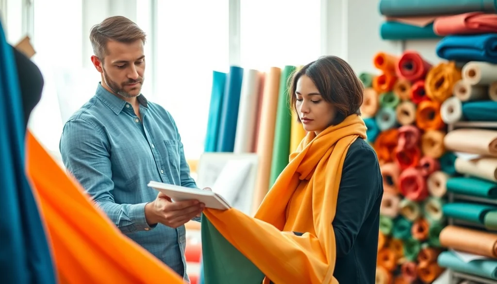 Katoen stoffen met diverse kleuren en ontwerpen in een textielatelier bekijken